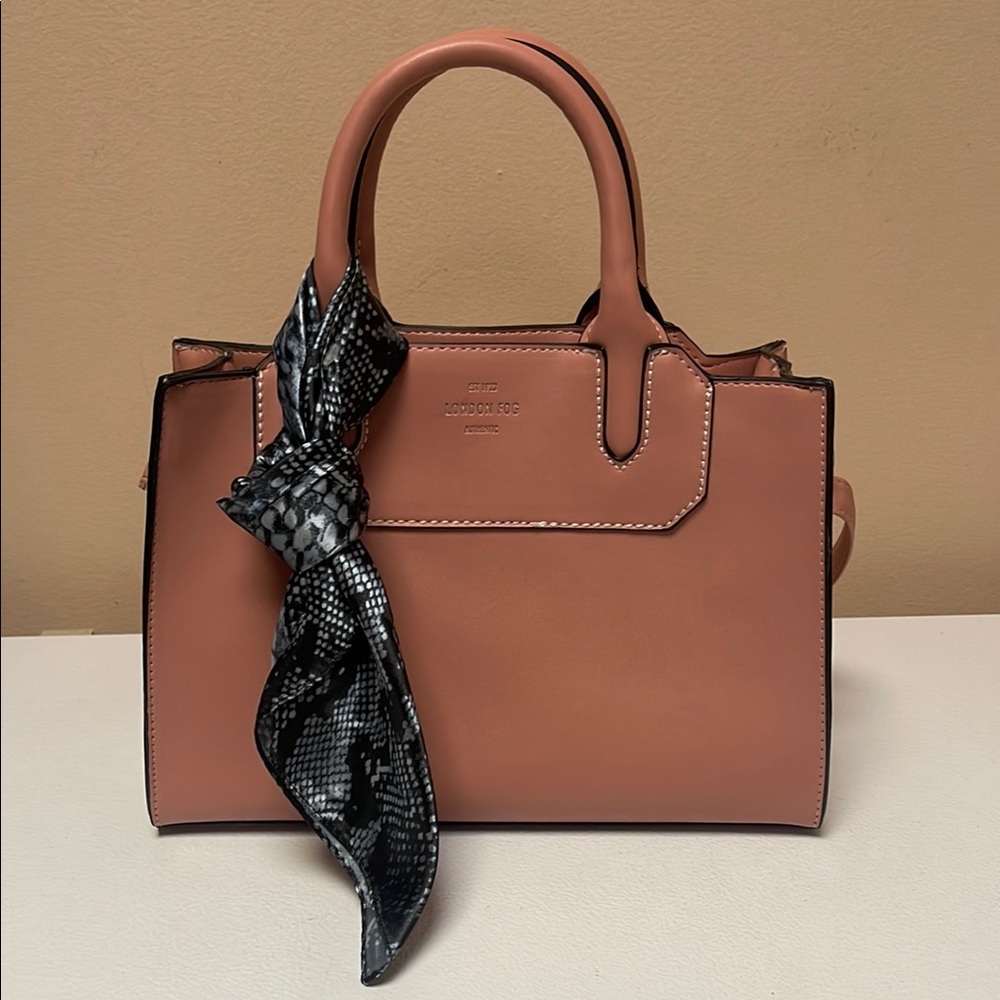 Elegant London Fog Pink Leather Satchel